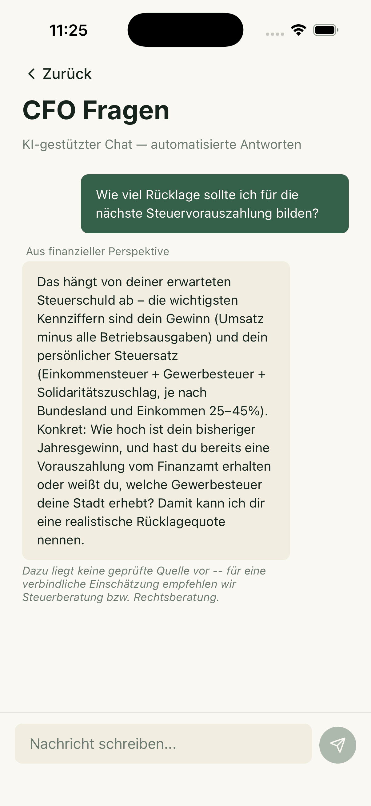 Der Mentor-Bereich in der Vantric-App